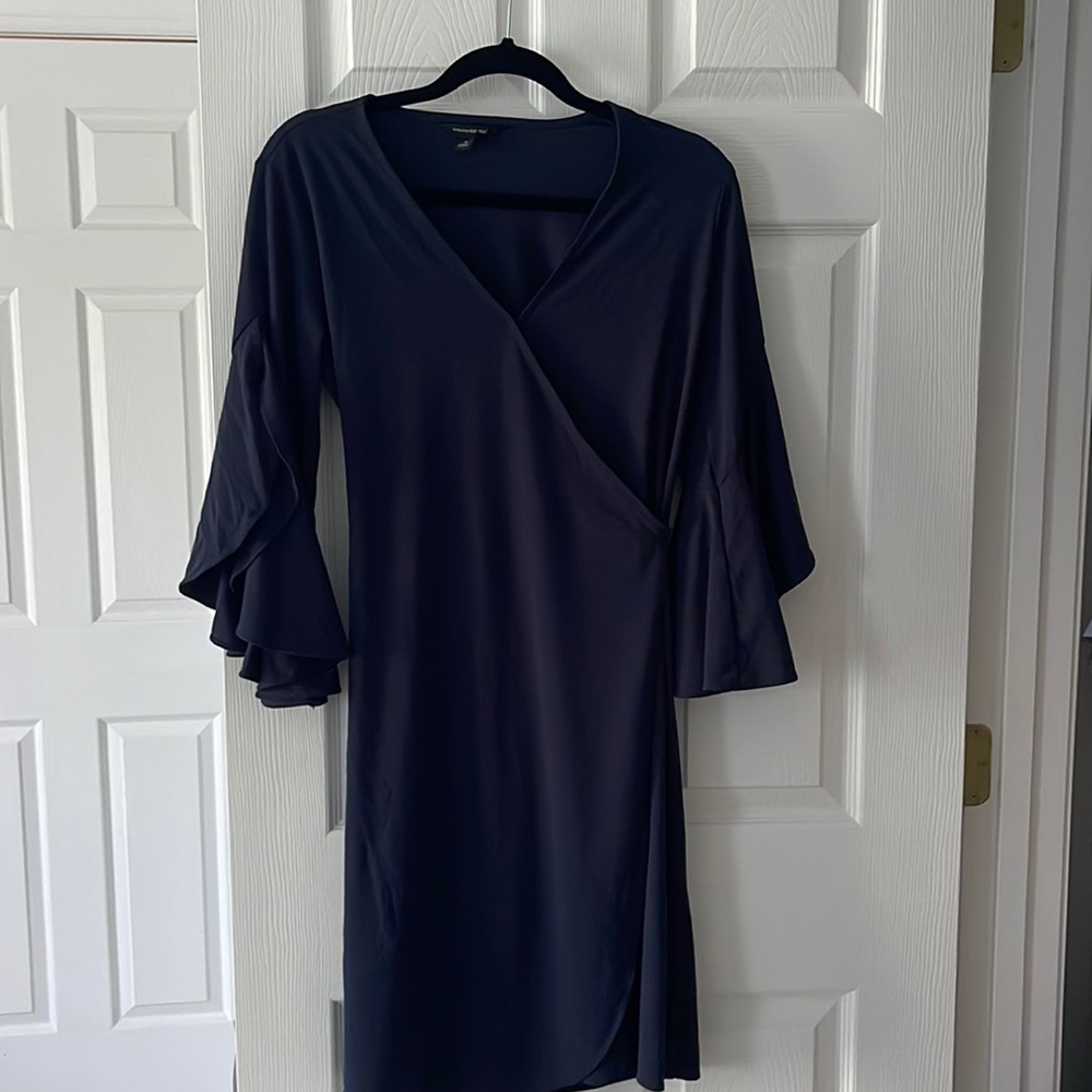 Banana republic wrap trumpet sleeve dress